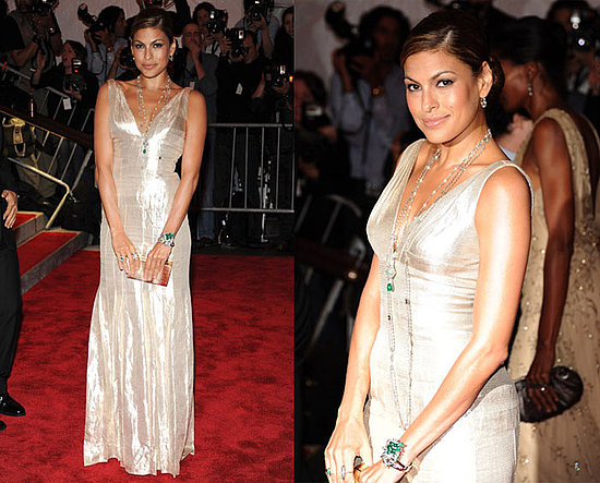 I definitely like Eva Mendes in this Calvin Klein dress