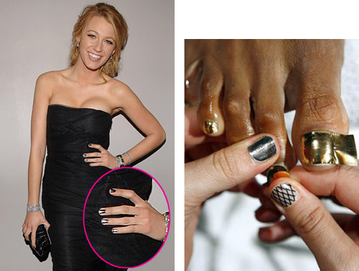 Blake Lively donning Minx Nail Art