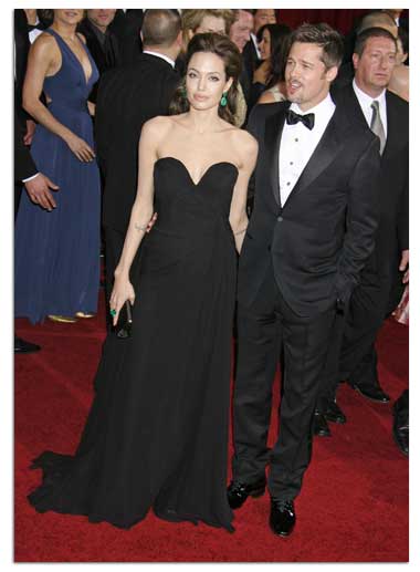 Angelina Jolie Black Dress. Angelina Jolie kept it classic