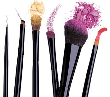  Makeup Brushes on Smeared Eye Shadows  Unwashed Brushes And Used Mascara Wands