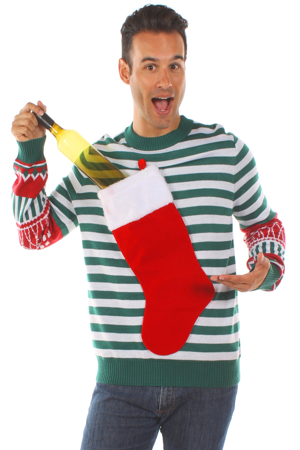 xmas TE men s christmas stocking sweater funny