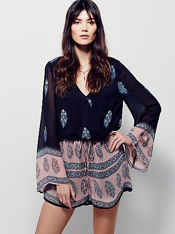 Free People Romper Spring Training game style
