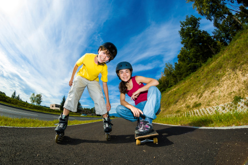 kids on skateboards
