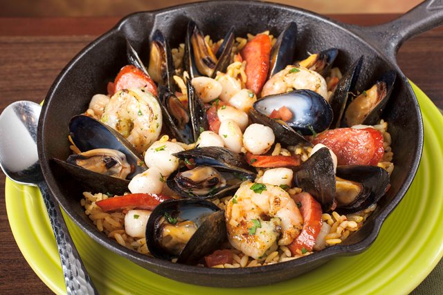 Z'Tejas Spring Menu Seafood Paella