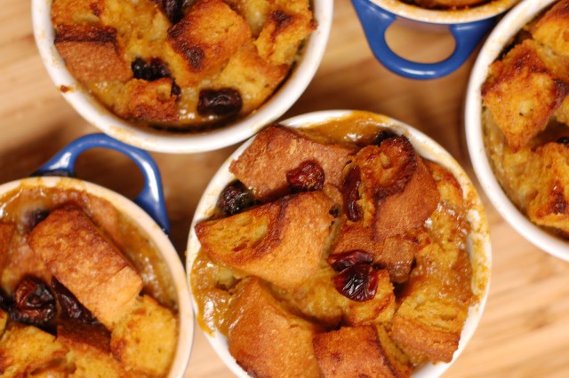 pumpkin cranberry bread pudding