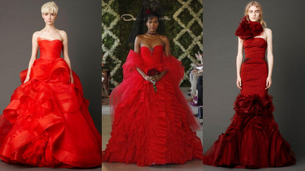 vera wang wedding dress red and ivory