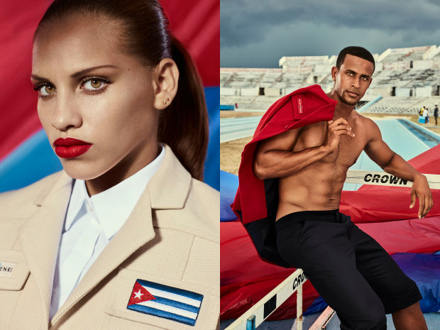 Cuban gymnast Dovelis Elena Torres Herrero and Cuban Team athlete Manuel Alejandro Gonzales Conde. Photo: Rene Habermacher