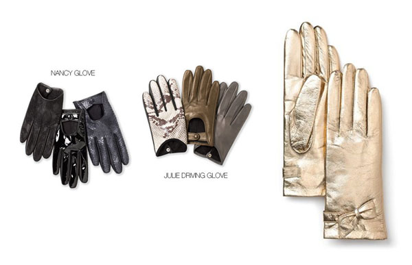 metallicwintergloves From left: Julie gloves, Broome Street Metallic Bow Gloves