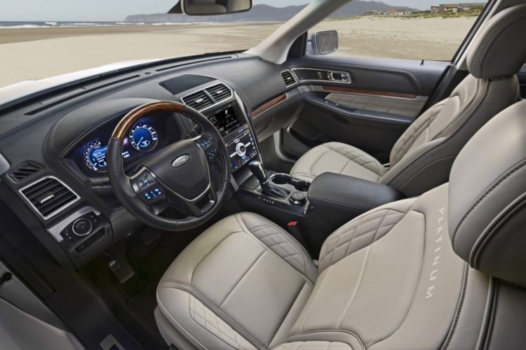New 2016 Ford Explorer Platinum series interior in Medium Soft Ceramic (interior)