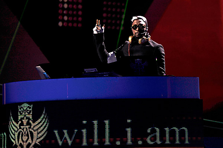 DJ will.i.am spins.
