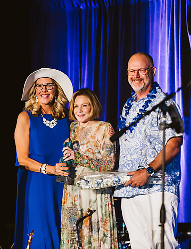 Torrie Taj CCA CEO, Janis Merrill Legacy of Love Awardee and Jeff Friesen CCA Board Chair