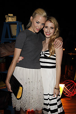 Actresses Jaime King and Emma Roberts