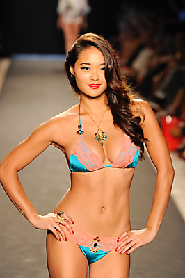 A model walks the runway for Beach Bunny_2