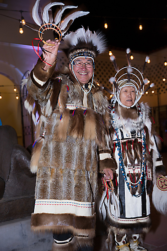 Chuna McIntyre and Agnes McIntyre of the Nunamta Yup'ik Eskimo Singers and Dancers