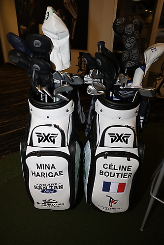 Mina Harigae and Celine Boutier Golf Club Bags