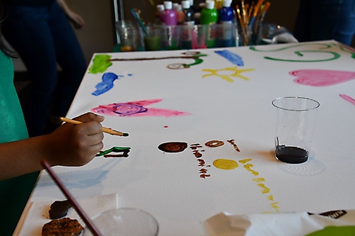 Girl Scouts cookie event mural painting