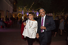 Faye and Donald Ford enoy the cocktail reception in the Central Courtyard