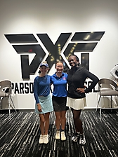 First Tee Member Kylie Kuppersmith, Game Night Winner Catherine Seder, and First Tee Member Ashley Shaw