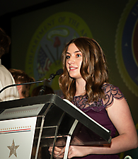 Student Emcee, Sydney Moore, a senior at Cactus Shadows High School