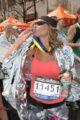 Catherine kissing the medal at the 2011 Boston Marathon