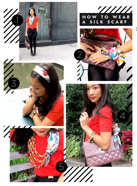 How to Wear Silk Scarf