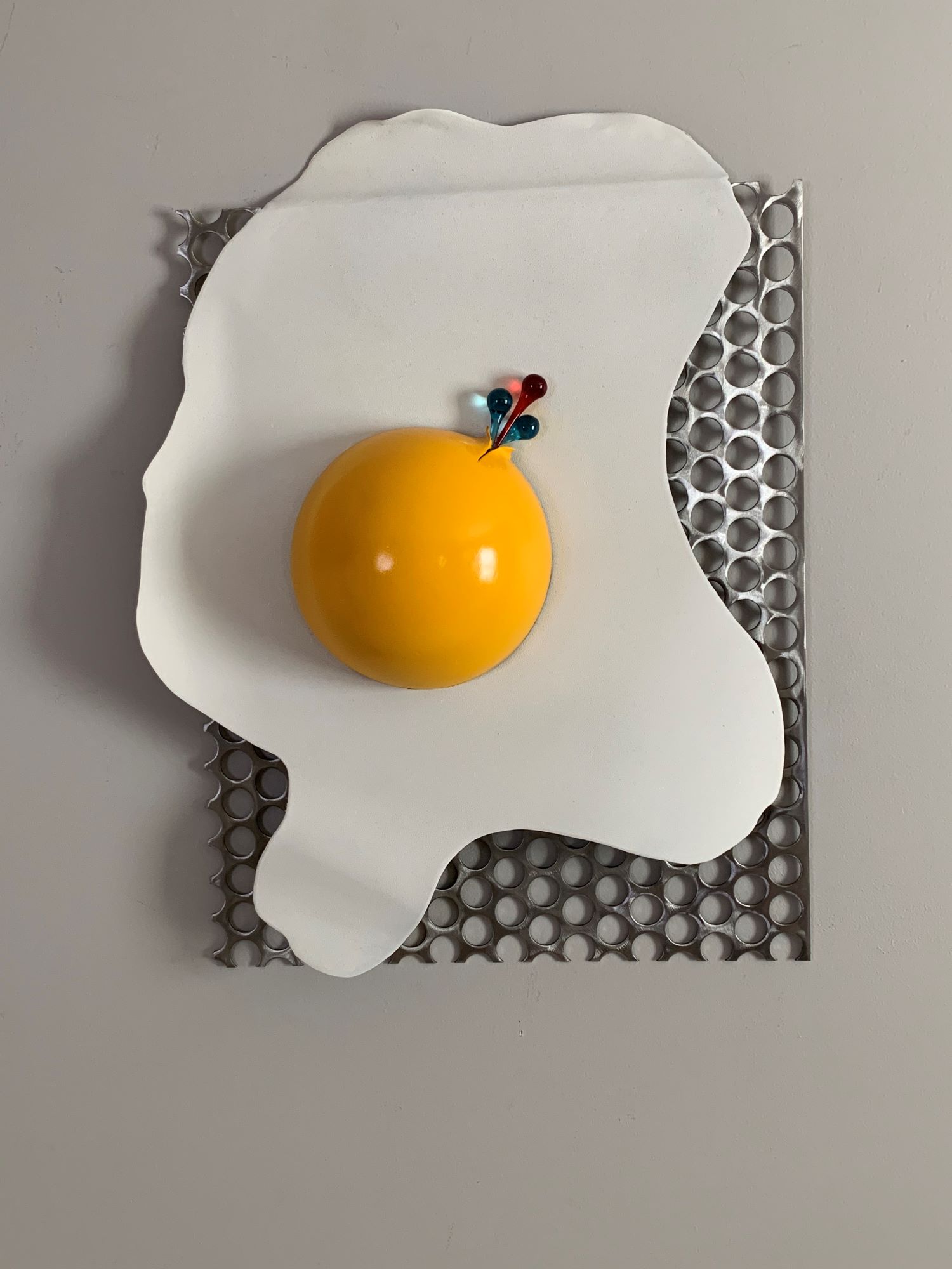 7.Gary.Vulcano.SUNNY.Metal.acrylic.paint.and.glass.27x 21x5.jpg