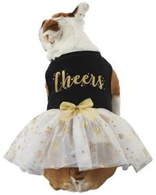 dog pup crew glitter cheers dog and cat dress x large
