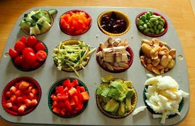 salad bar muffin tin