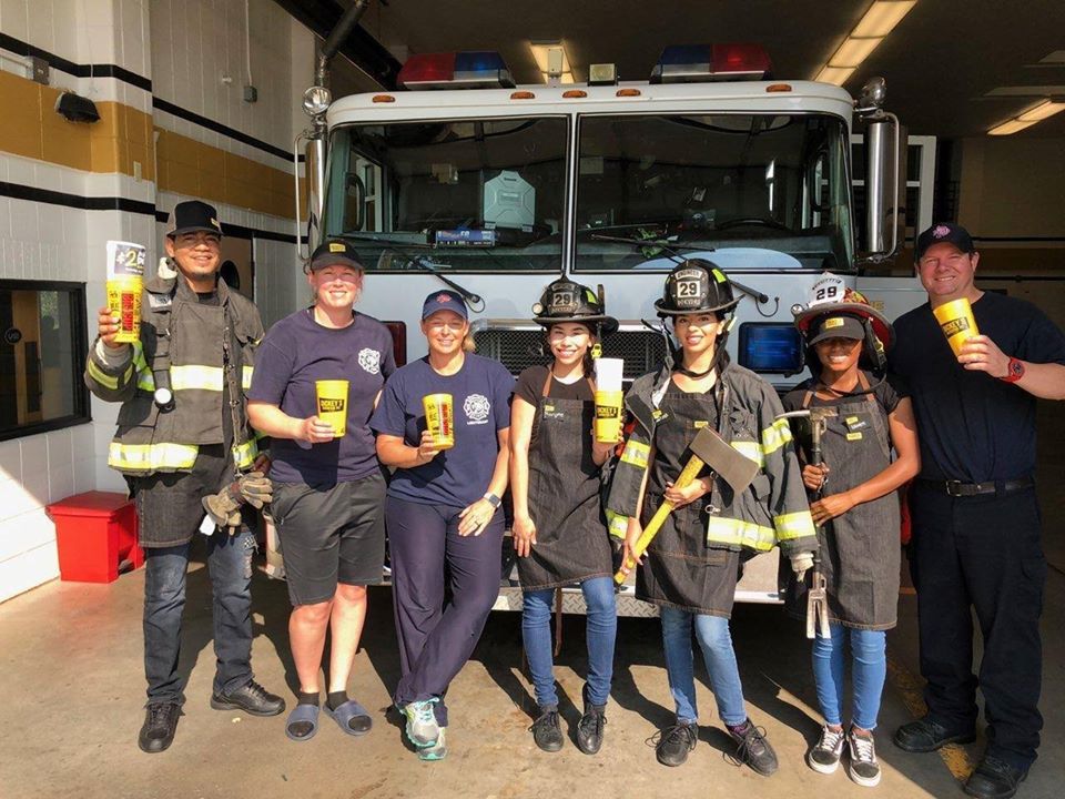 Dickeys Big Yellow Tribute Cup Datshiri Sherpa Denver Fire Department