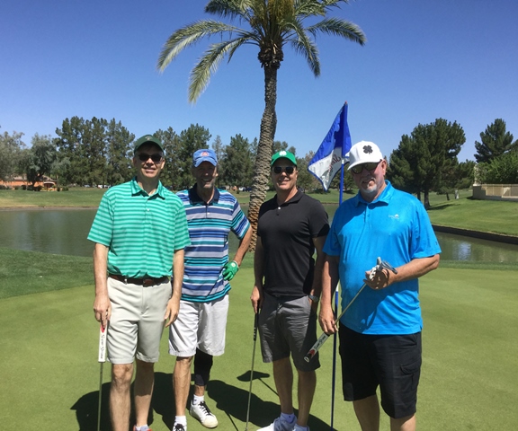 Golfers with Flag