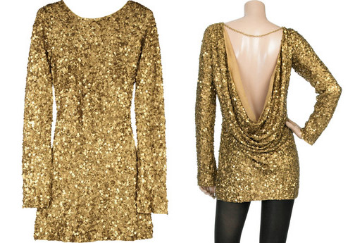 Kim-Kardashian-Antik-Batik-Gold-Sequin-Plunge-Back-Dress