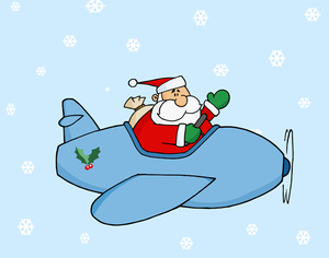 santa in an airplane 0521-1009-1012-5630 SMU