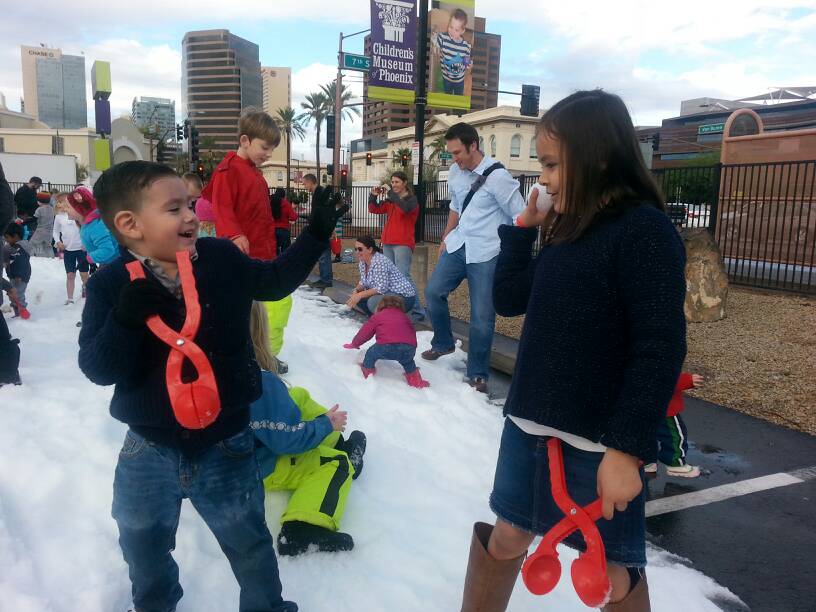 Abby and Issac snowball fight