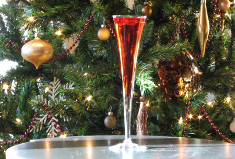 pomegranate champagne drink
