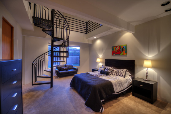 Bedroom 2 spiral staircase