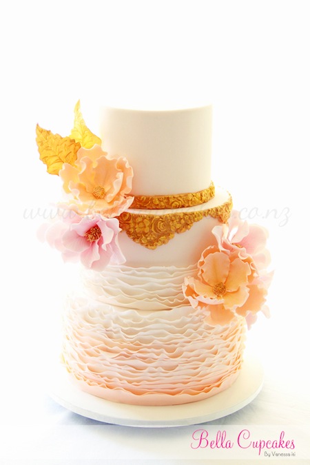 Ruffle Roses Tropical Bella Cupcakes Wedding