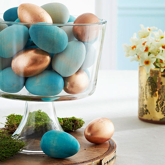 Painted Eggs in Glass
