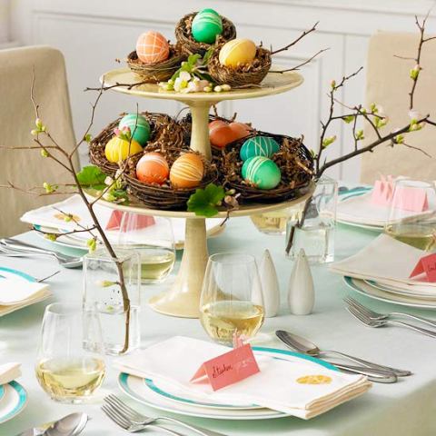 tiered egg centerpiece