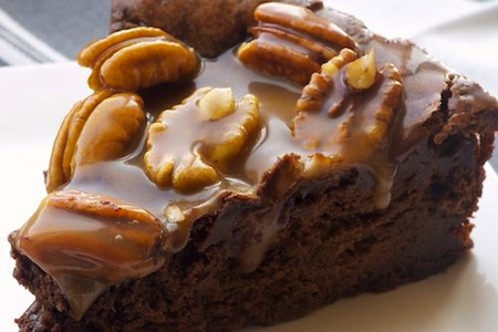 Caramel Chocolate Pecan Souffle Cake 1