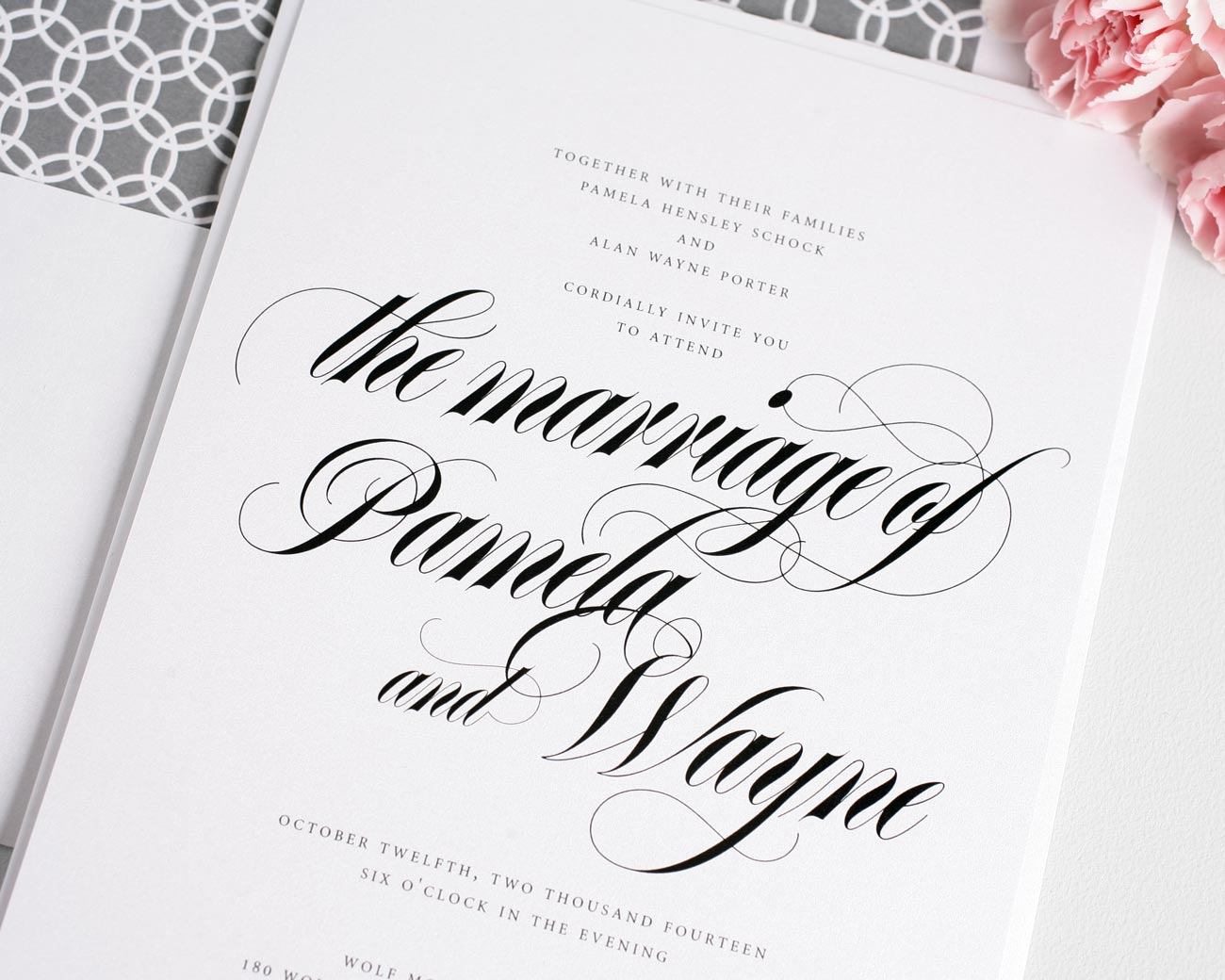 grey wedding invitations