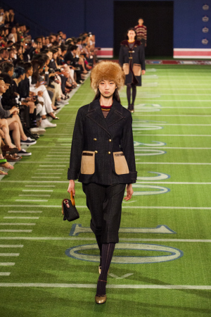 Model on the runway for the Tommy Hilfiger Fall 2015 Runway Fashion Show in Beijing, China, May 26, 2015.